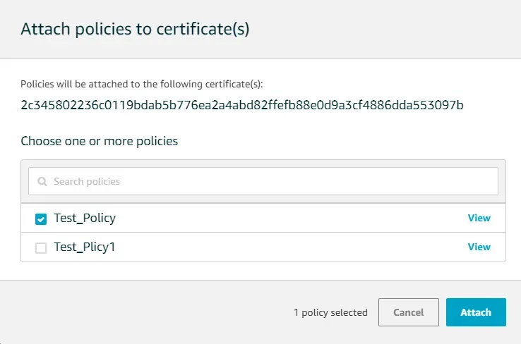  Attach to certificate