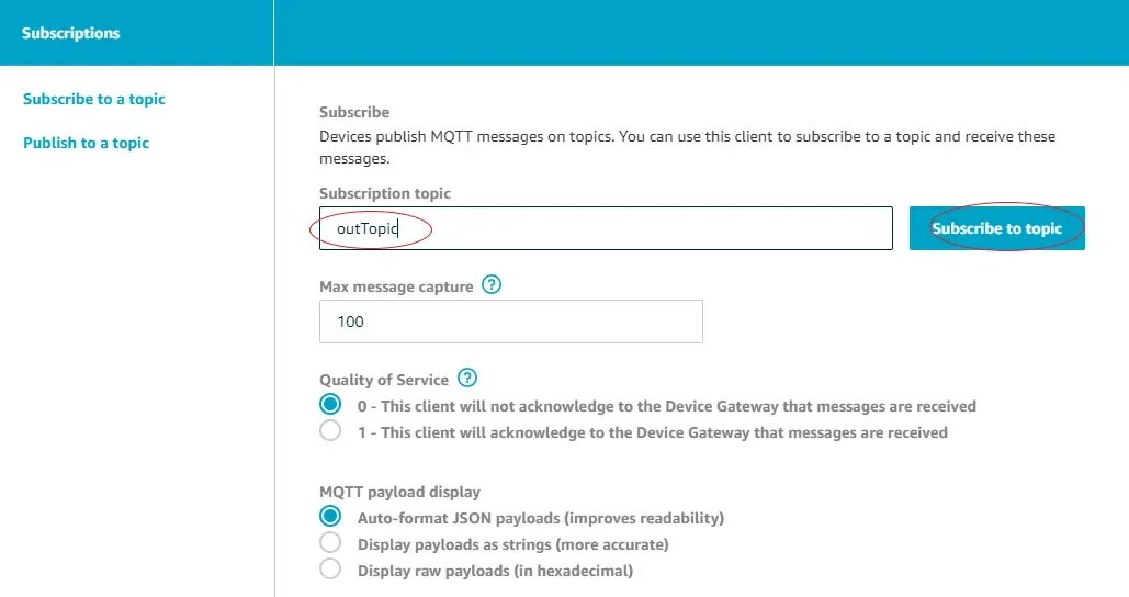  MQTT Subscription